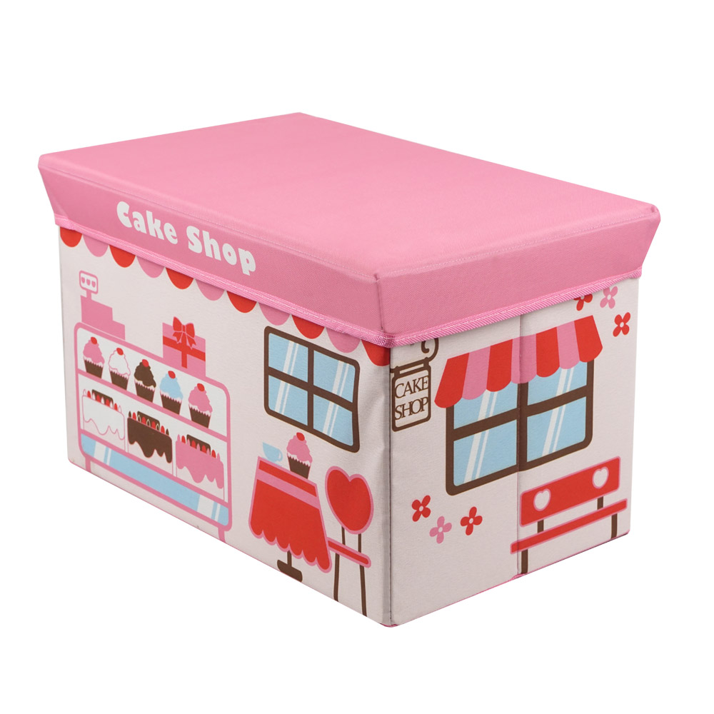 Pink cake room storage stool#100236