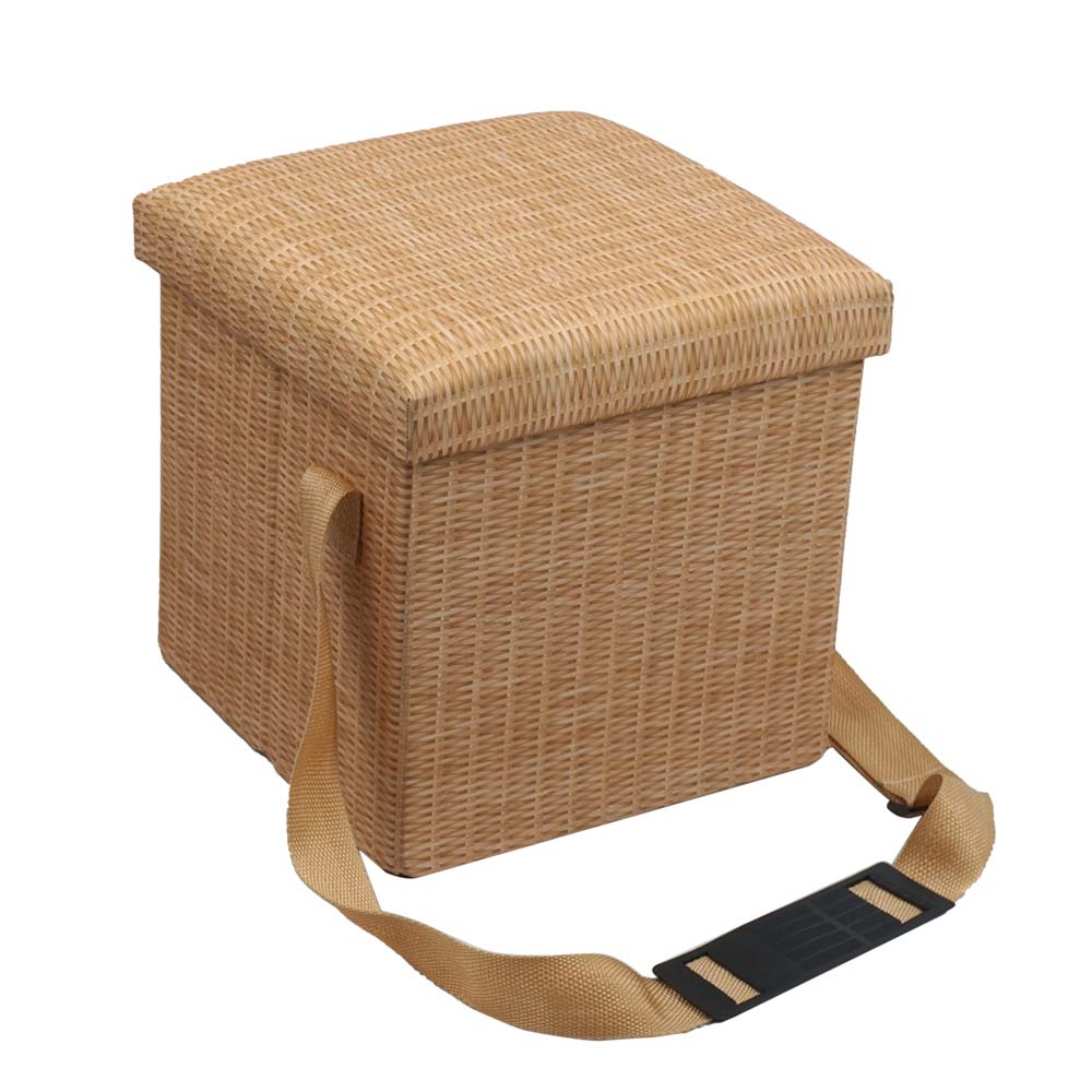 Bamboo square storage stool#100240